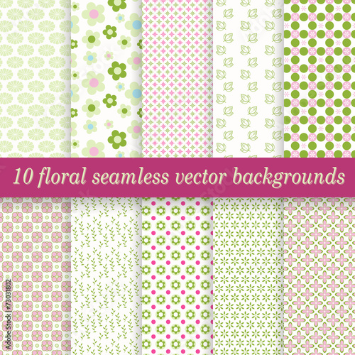 collection seamless floral backgrounds