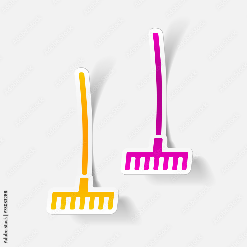 realistic design element: rake realistic design element: rake
