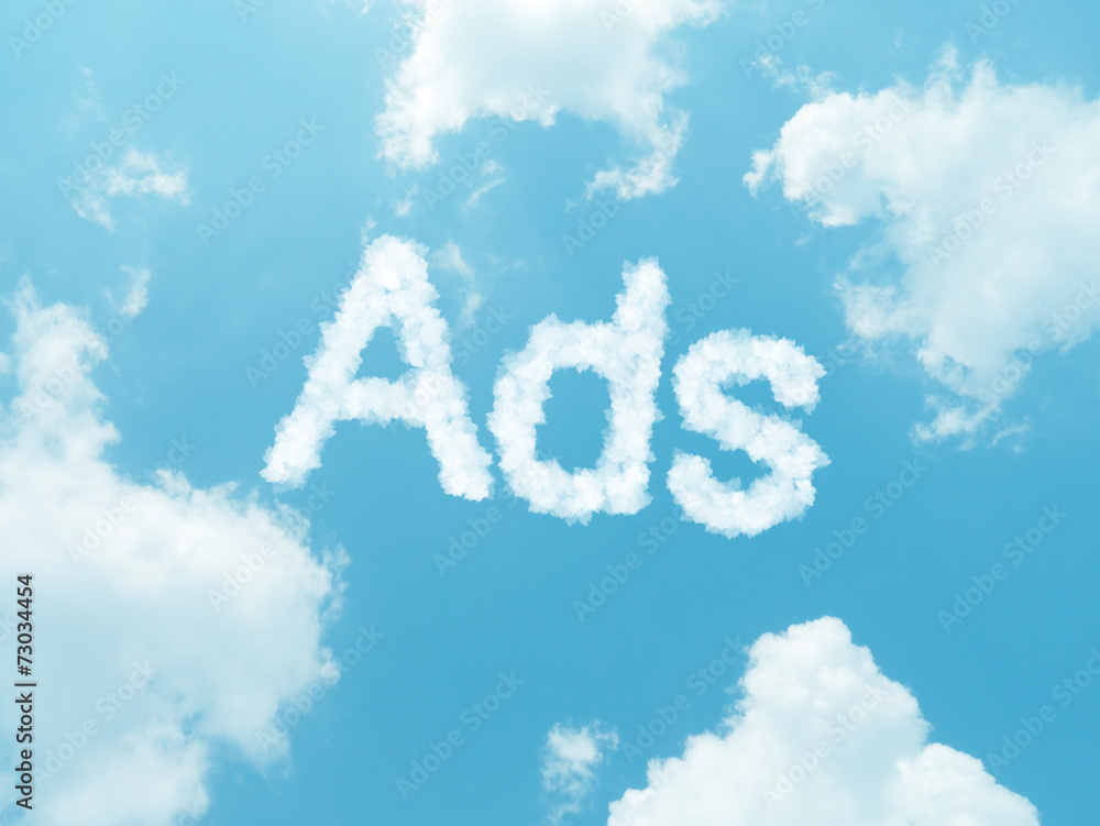 cloud words with design on blue sky background cloud words with design on blue sky background