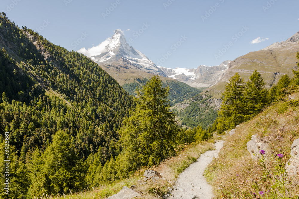 Zermatt, Dorf, Wanderweg, Alpen, Walliser Berge, Schweiz Zermatt, Dorf, Wanderweg, Alpen, Walliser Berge, Schweiz