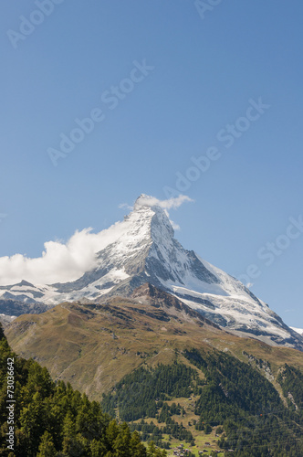 Zermatt  Dorf  Walliser Berge  Alpen  Furi  Sommer  Schweiz