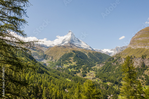 Zermatt  Bergdorf  Walliser Berge  Alpen  Findeln  Schweiz
