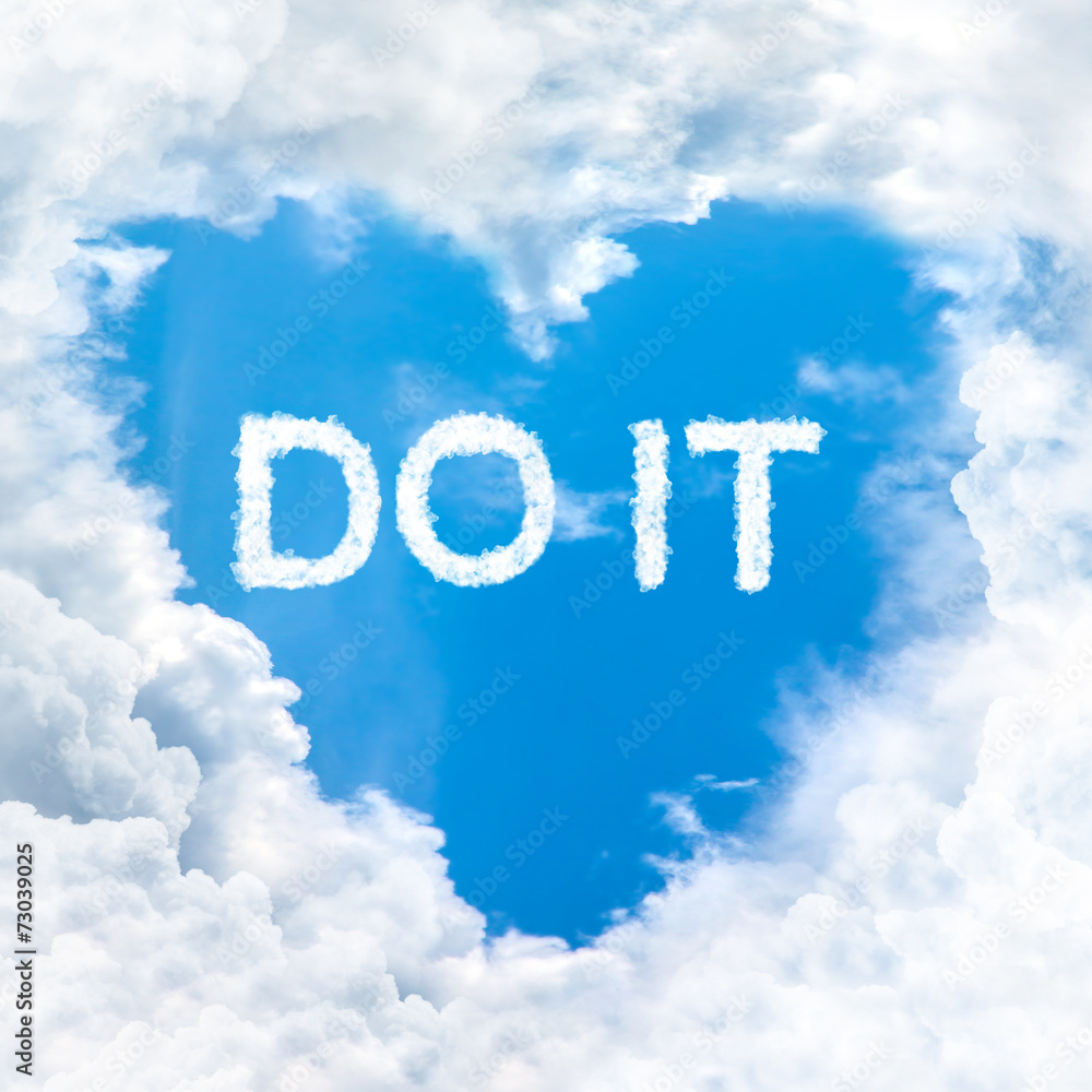 Fototapeta premium do it word nature on blue sky