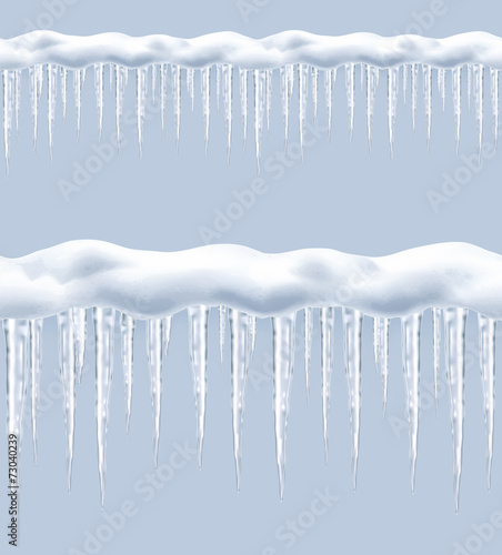 Icicles, seamless border vector