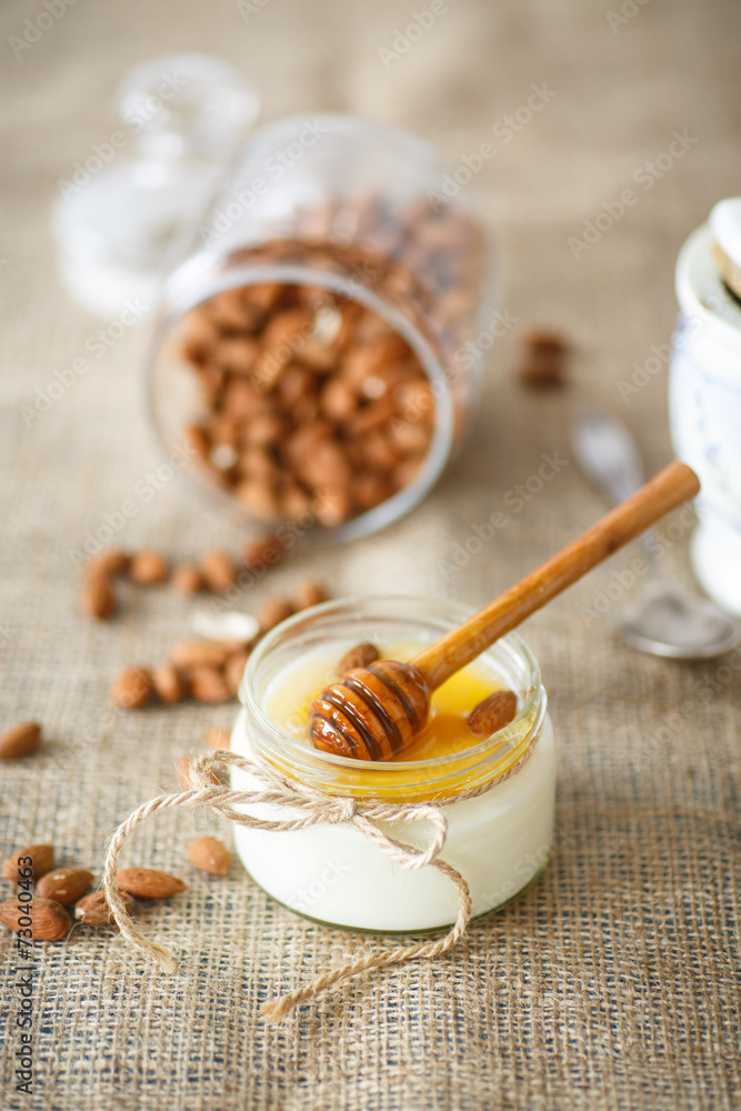 homemade yogurt with honey and nuts homemade yogurt with honey and nuts