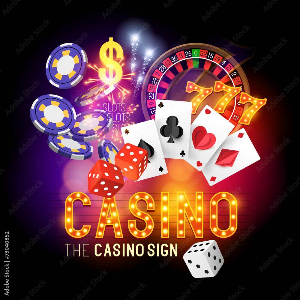 Casino Party Vector - obrazy, fototapety, plakaty 