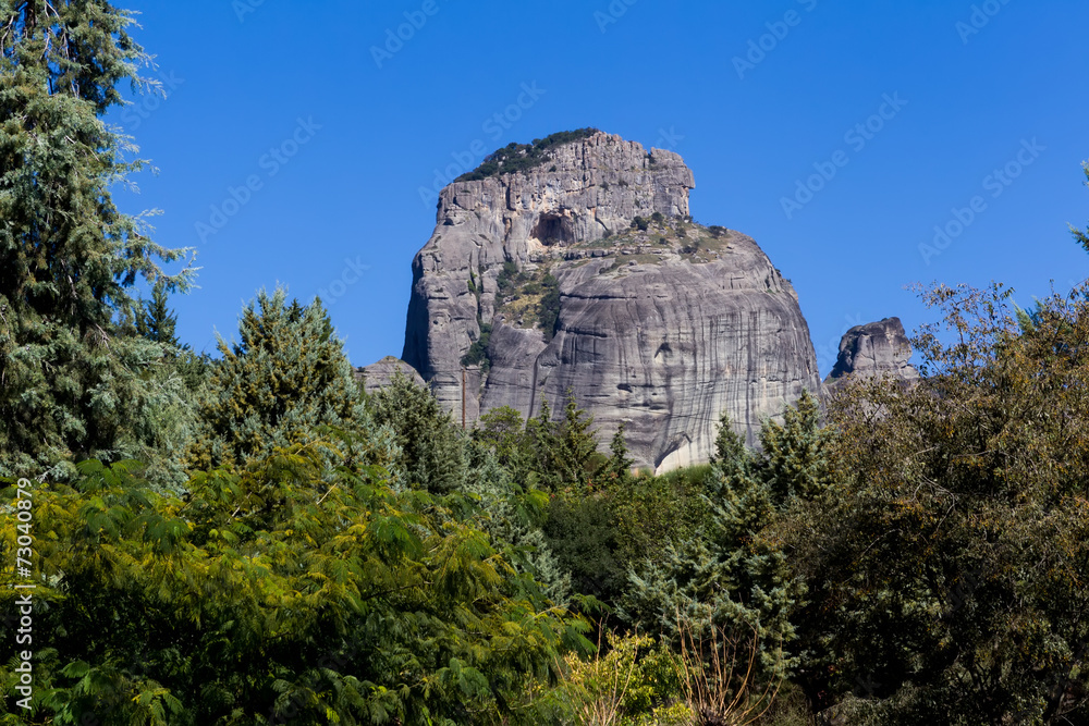 Big rocks on the mountains in Meteora, Greece.