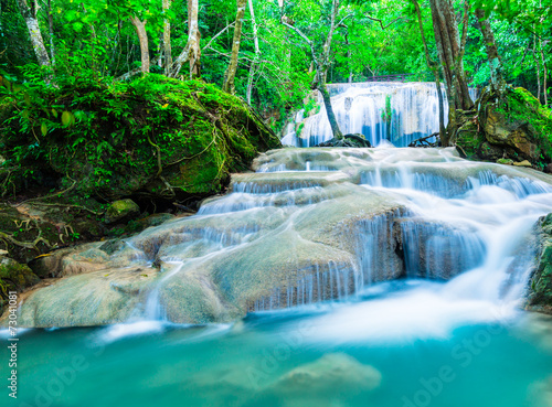 Waterfall in deep tropical forest
