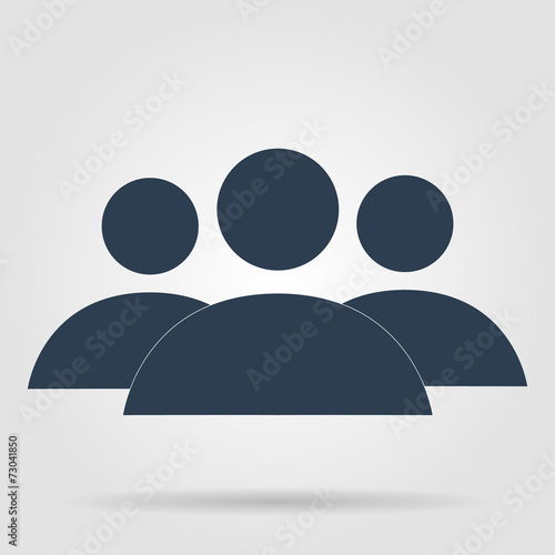 Flat long shadow icon of businessman