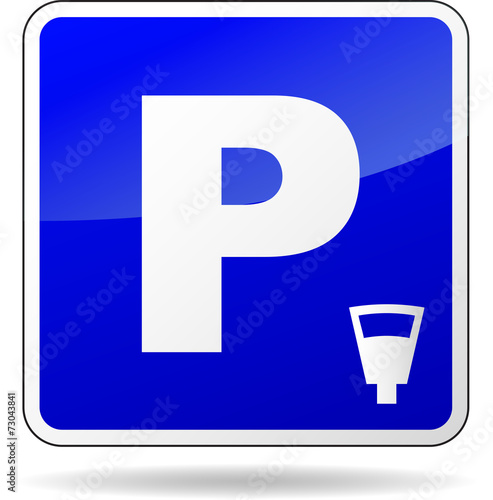 blue parking sign