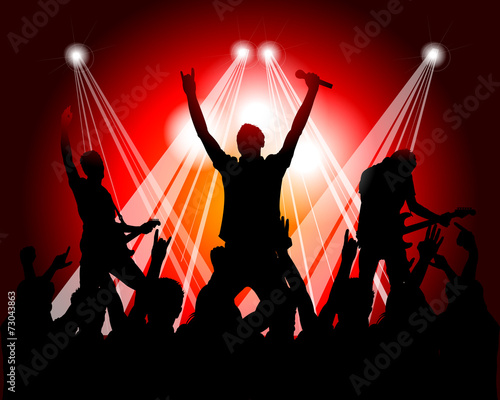 rock musicians silhouette