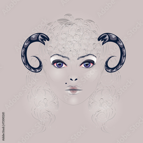 Sheep as Girl with Horns