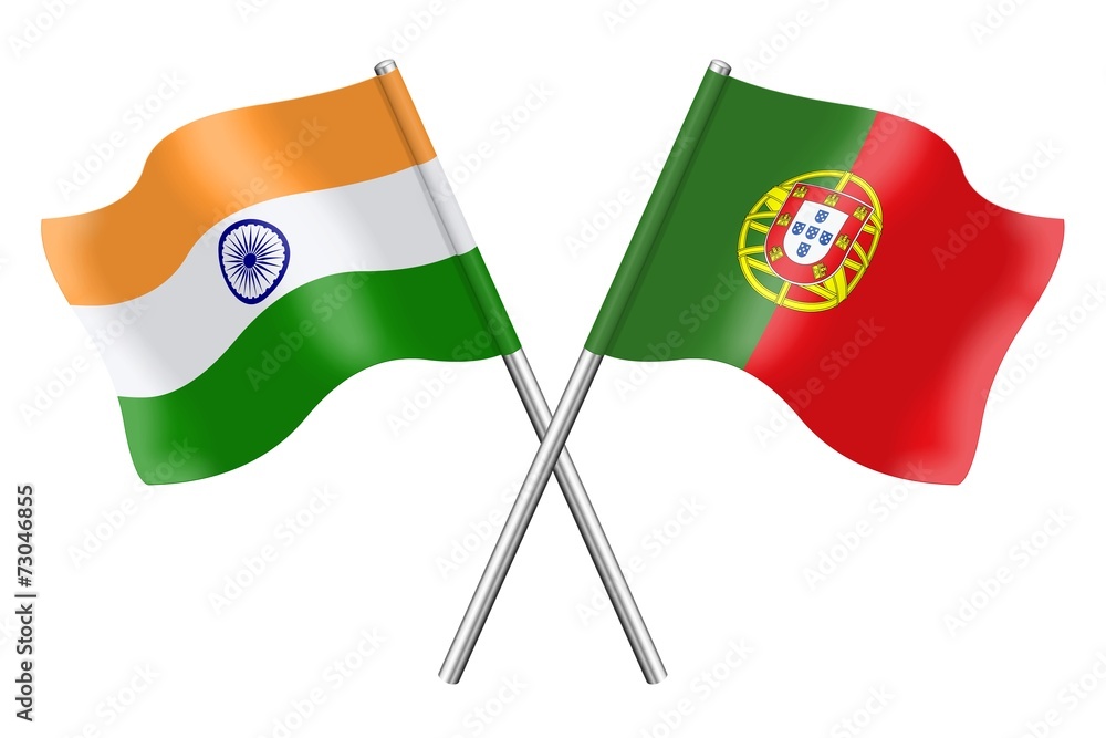 Flags: India and Portugal