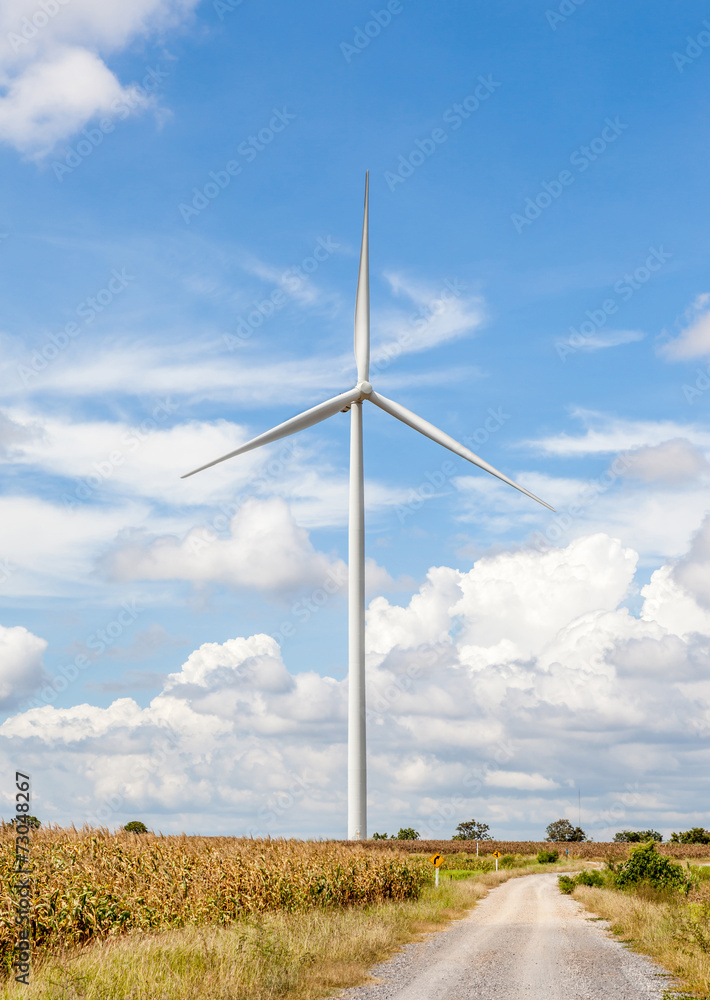 The contrasting with big standalone wind turbine and small windi The contrasting with big standalone wind turbine and small windi
