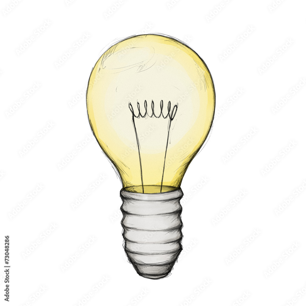 Leuchtende Glühbirne vor weißem Hintergrund Stock Illustration | Adobe Stock