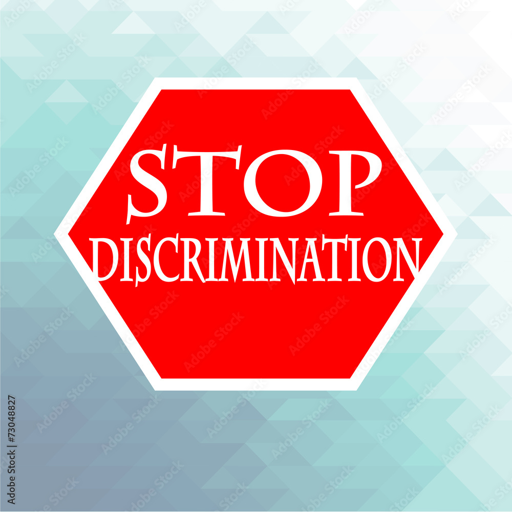 Fototapeta premium stop signal disrimination illustration over blue color backgroun