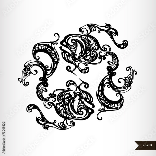 Zodiac signs black and white - Pisces