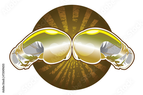 Golden boxing gloves