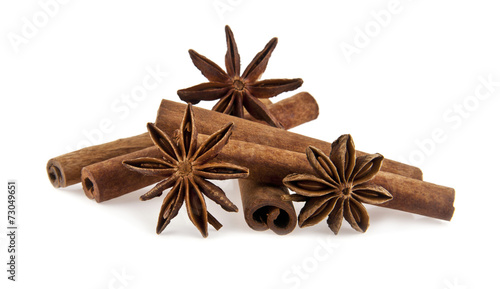 cinnamon sticks and anise stars