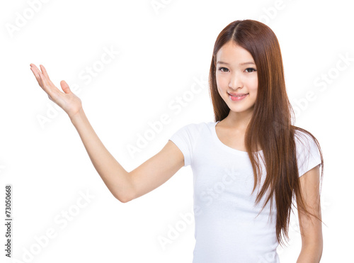 Woman with open hand palm