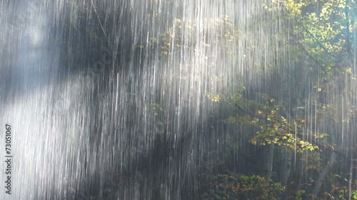 Behind the waterfall