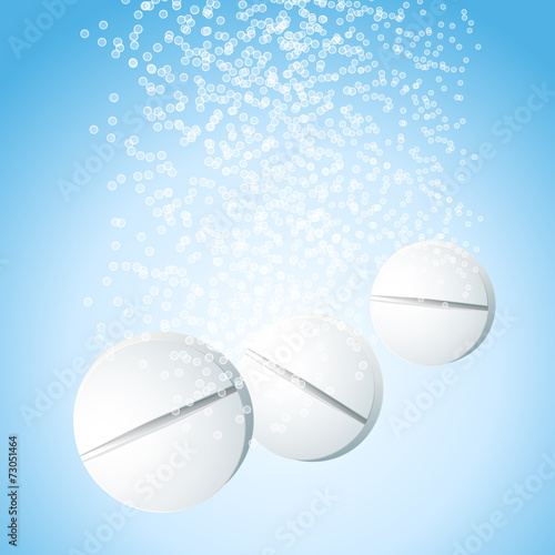 effervescent pills with bubbles
