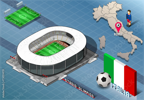 Isometric Stadium, Olimpico, Rome, Italy #73051478