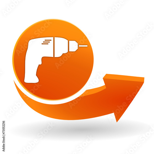 perceuse sur bouton web orange