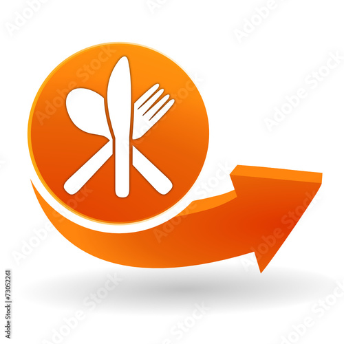 restaurant sur bouton web orange