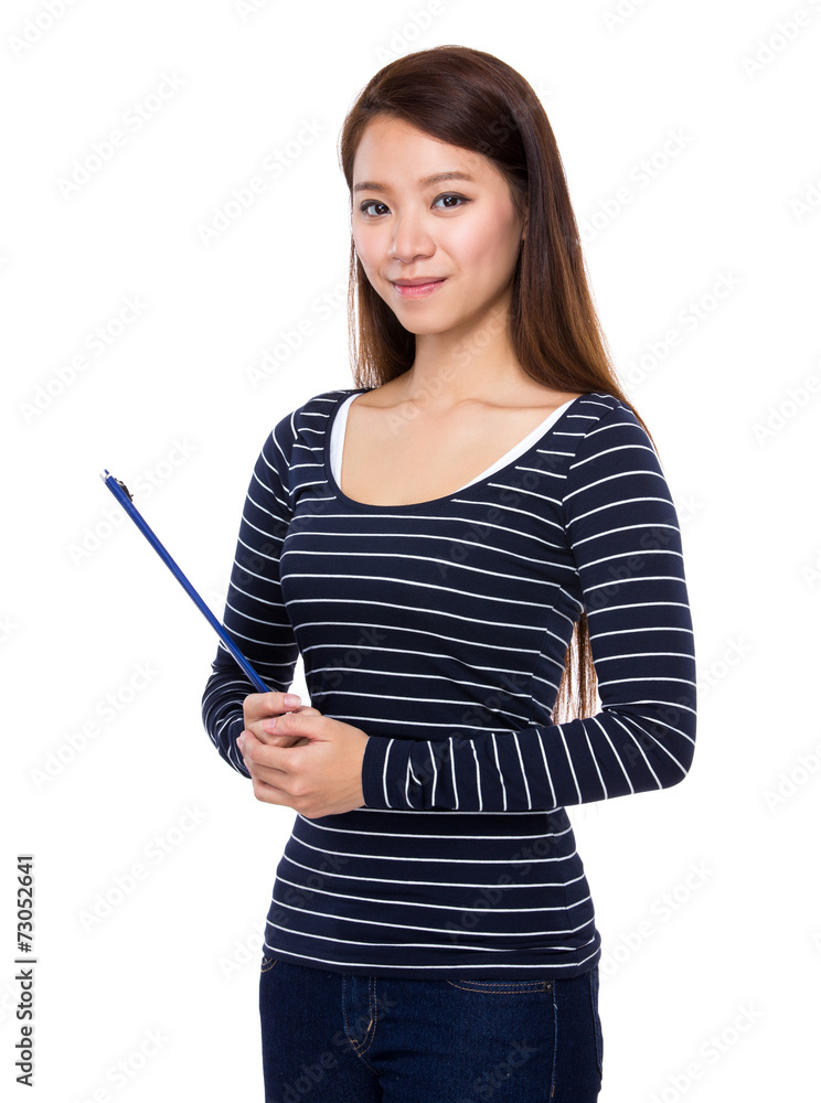 Woman with clipboard Woman with clipboard
