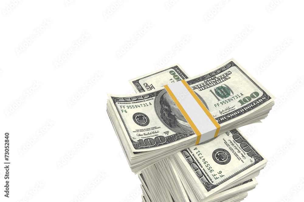 Stack of dollar USA isolated on white background Stack of dollar USA isolated on white background
