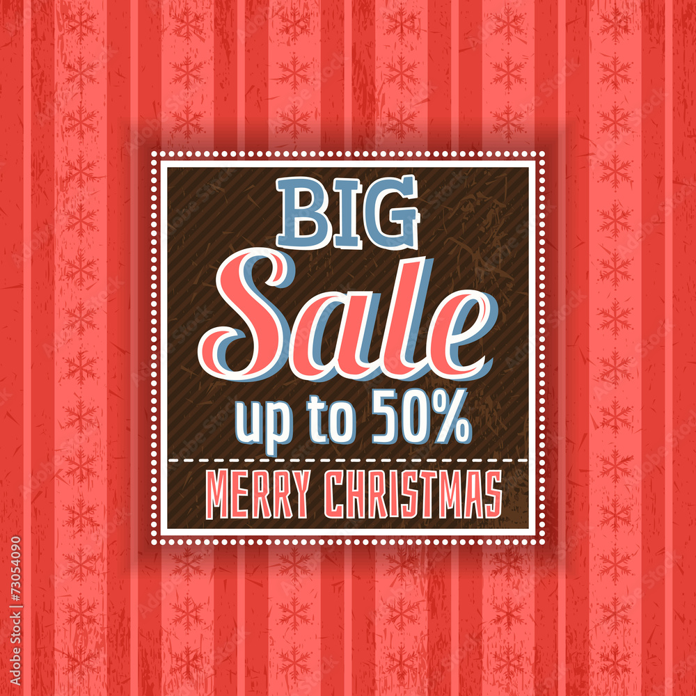 red christmas background and label with sale offer red christmas background and label with sale offer