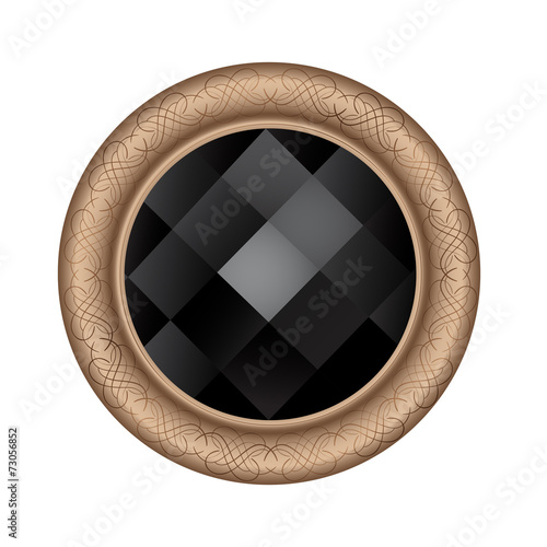 Jewelry. Black crystal set in gold.