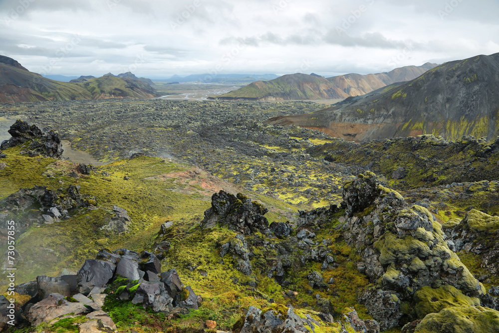 Volcanic landscape in Landmannalaugar,