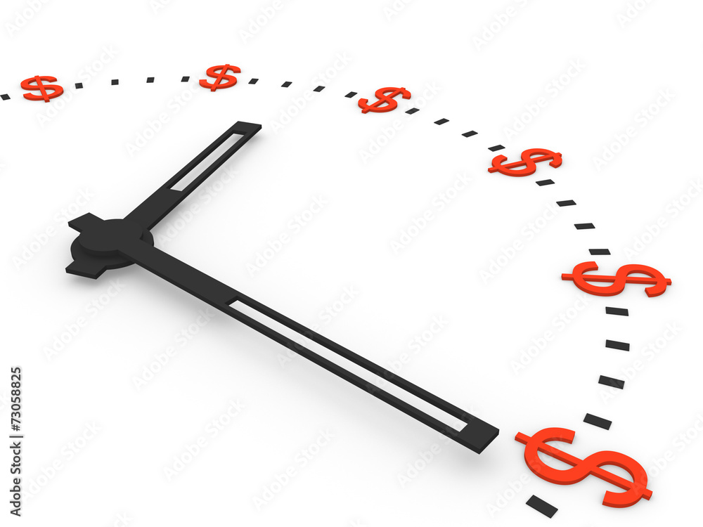 Clock with dollar signs instead numbers Clock with dollar signs instead numbers