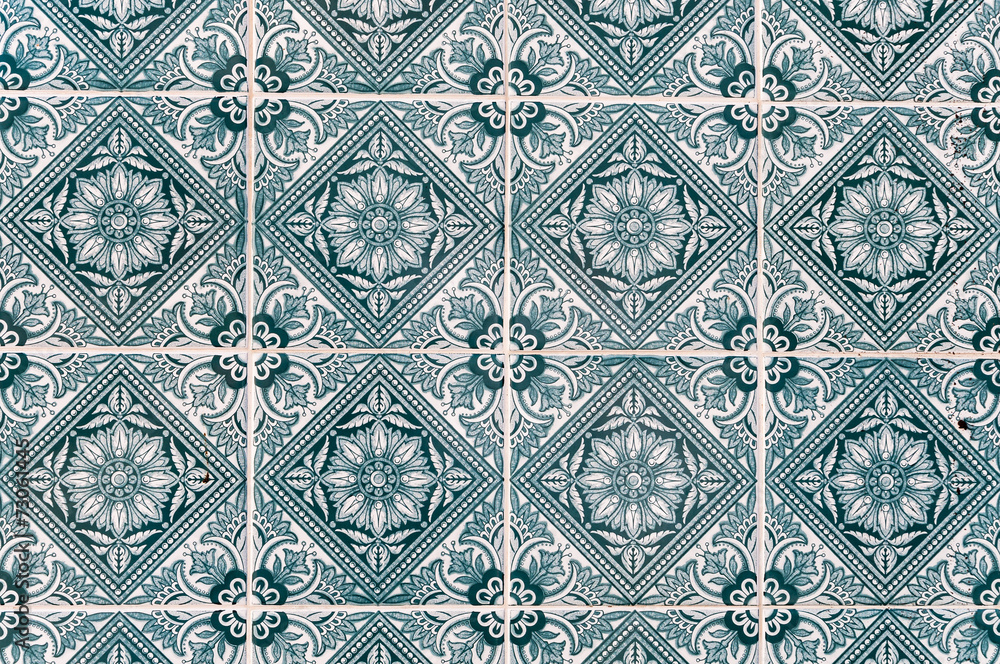 Background made of Portuguese ceramic tiles called azulejos