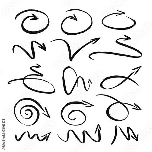 set of black vector arrows