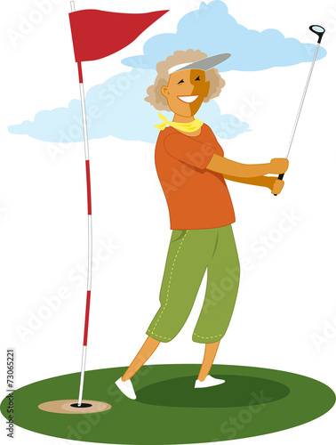 Senior female golfer