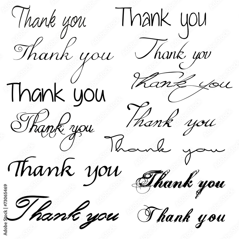 Thank you - calligraphy set Stock Vector | Adobe Stock