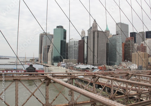 Blick von der Brooklyn Bridge auf Manhattan