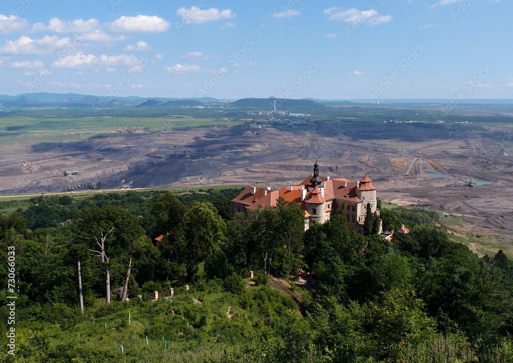 Jezeri castle and coal mine,Czech republic