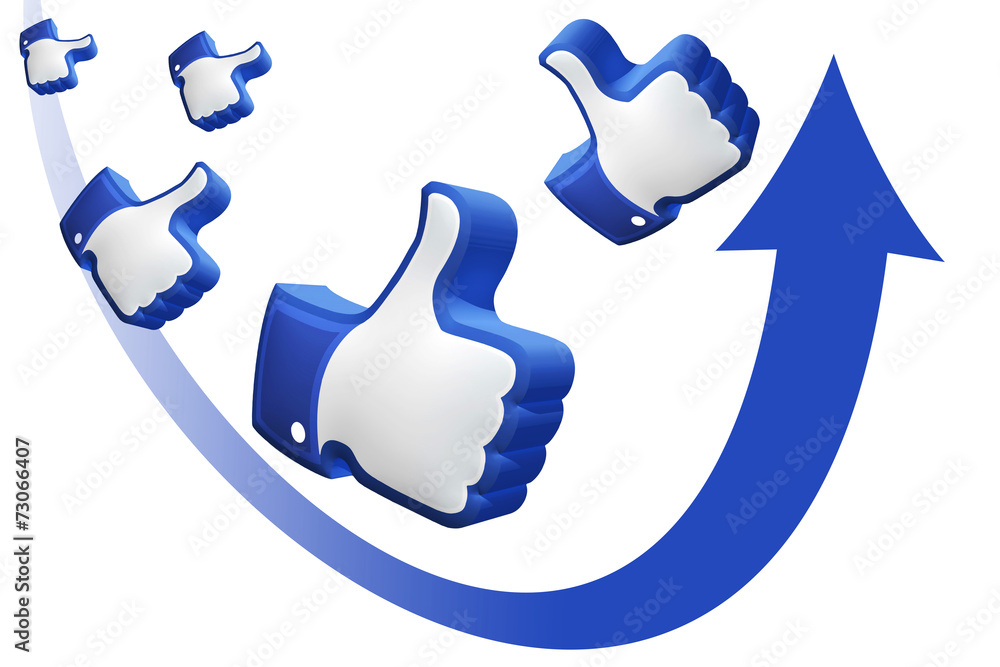 Social Media Marketing - Thumb up! - obrazy, fototapety, plakaty 