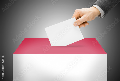 Ballot box painted into national flag colors - Indonesia