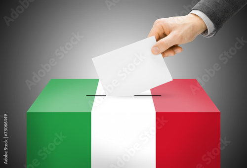 Ballot box painted into national flag colors - Italy