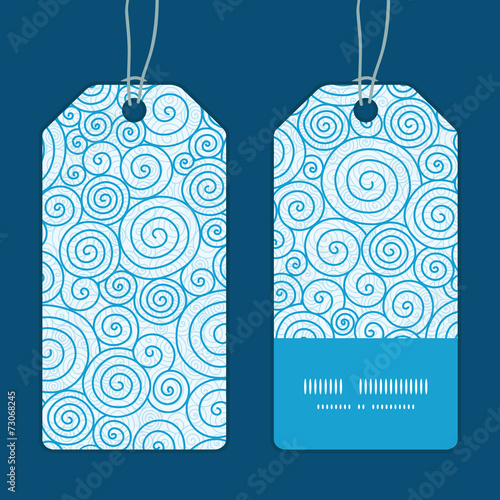 Vector abstract swirls vertical stripe frame pattern tags set