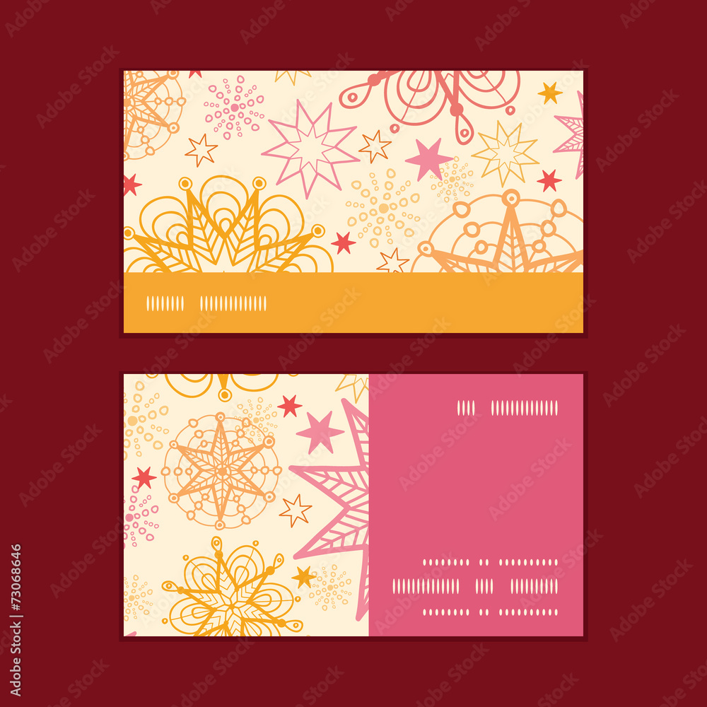 Vector warm stars horizontal stripe frame pattern business cards