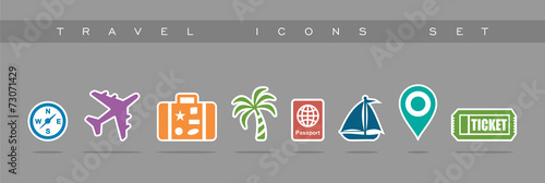 Travel icons set design