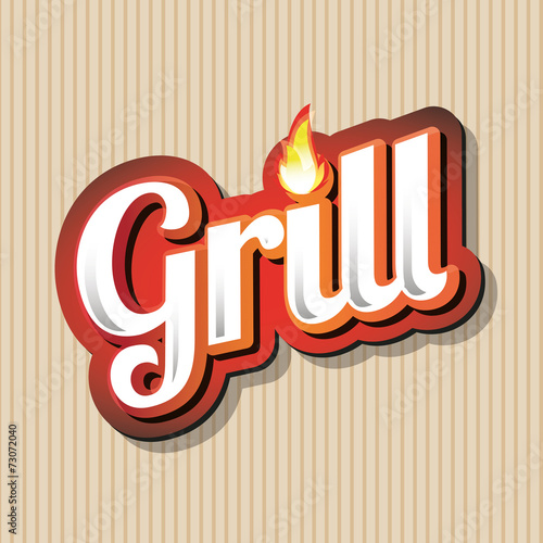 Grill Menu Card Design template label
