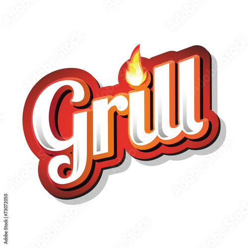 Grill Menu Card Design template label