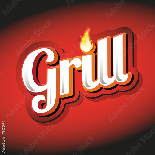 Grill Menu Card Design template label